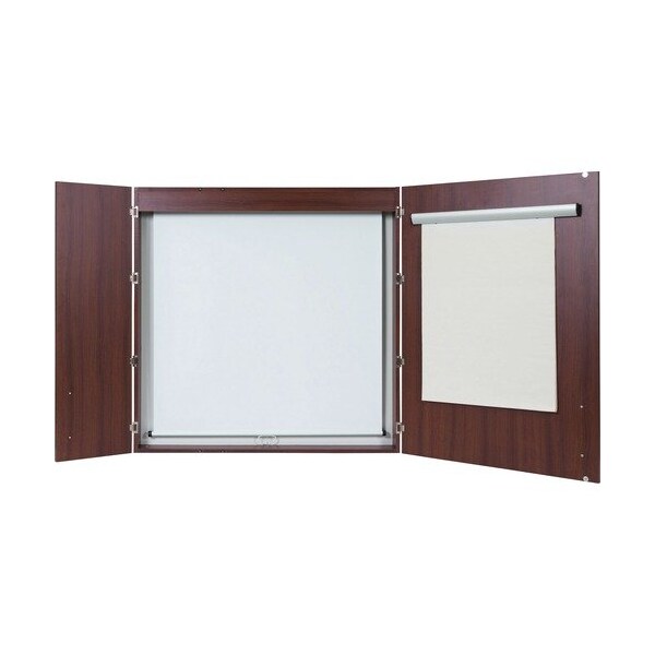 Bi-Silque MasterVisi CAB01010130, Conference Cabinet, Porcelain Magnetic, Dry Erase, 48 X 48, Cherry BVCCAB01010130 - main